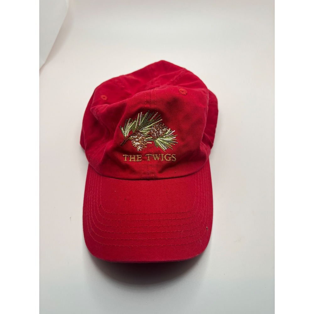 Port Authority Red The Twigs Pine Cone Embroidered Cotton Baseball Cap Hat